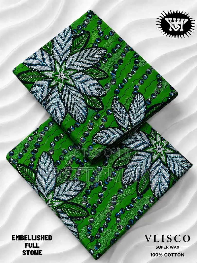 Green Vlisco Super Wax Ankara Fabric