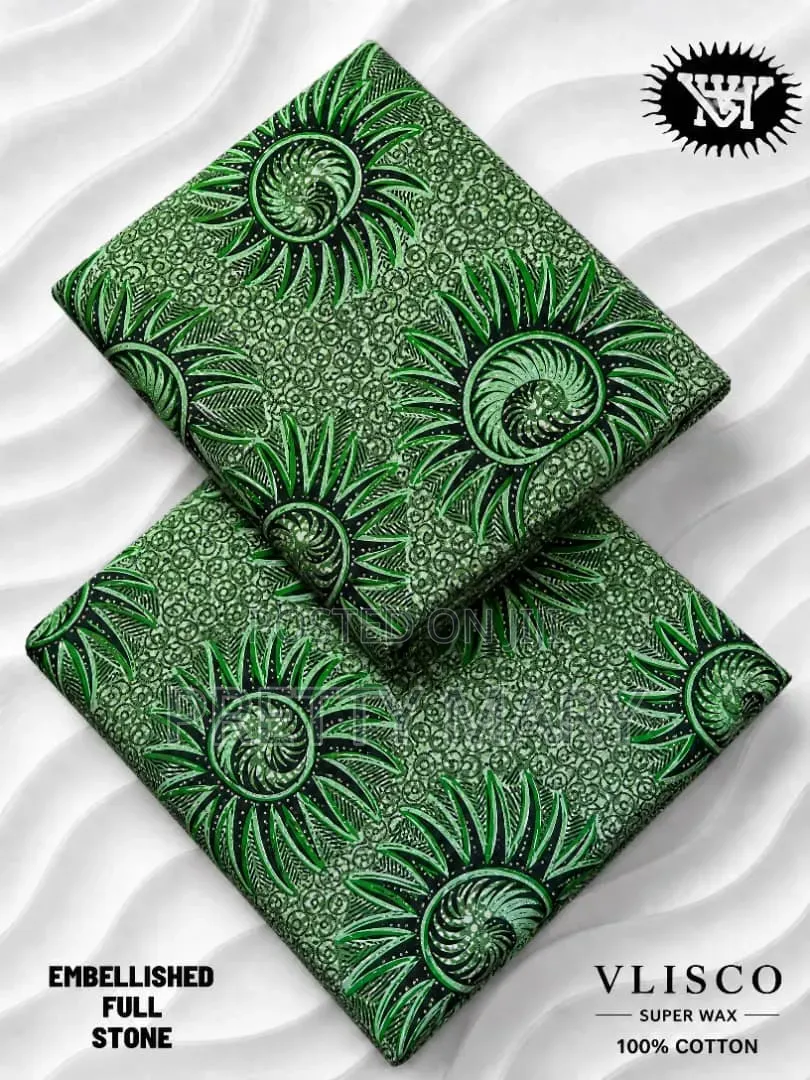 Green Vlisco Super Wax Ankara Fabric