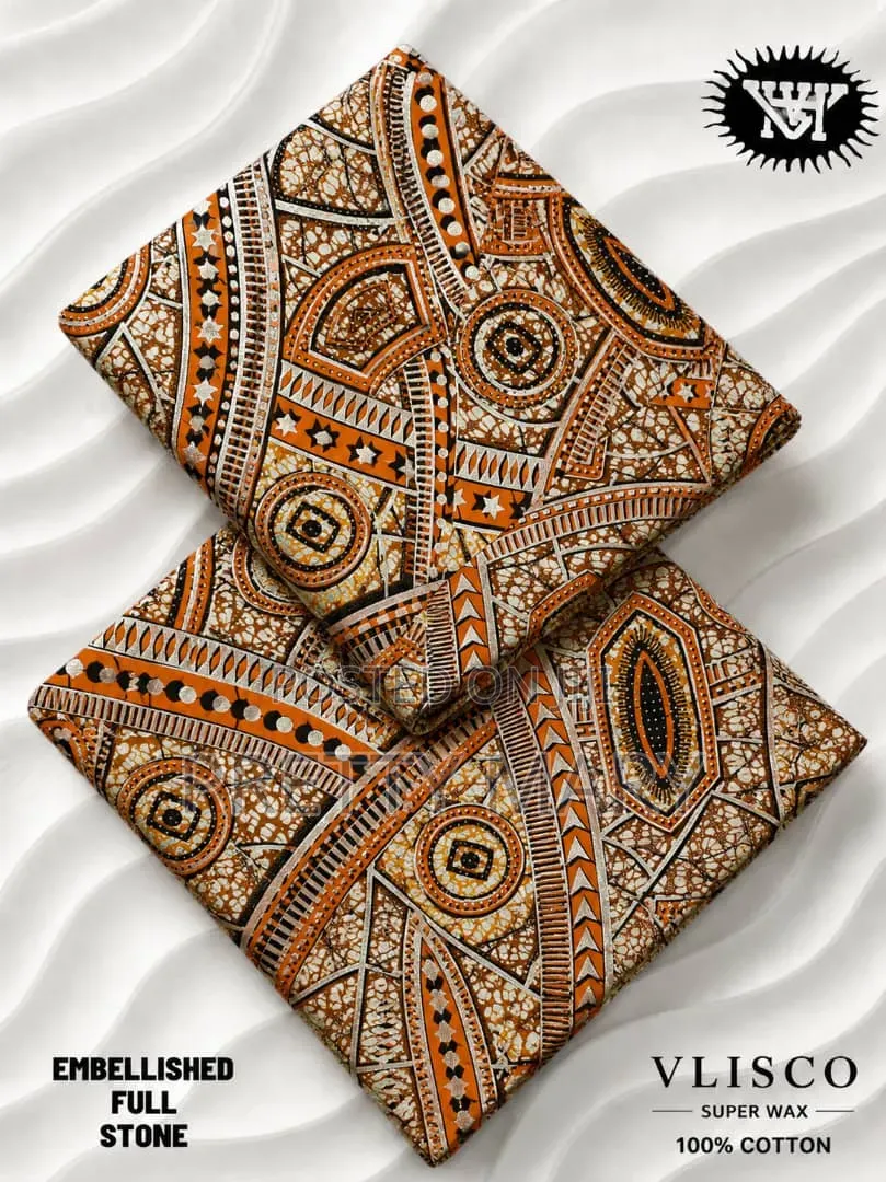 Embellished Full Stone Ankara Fabric