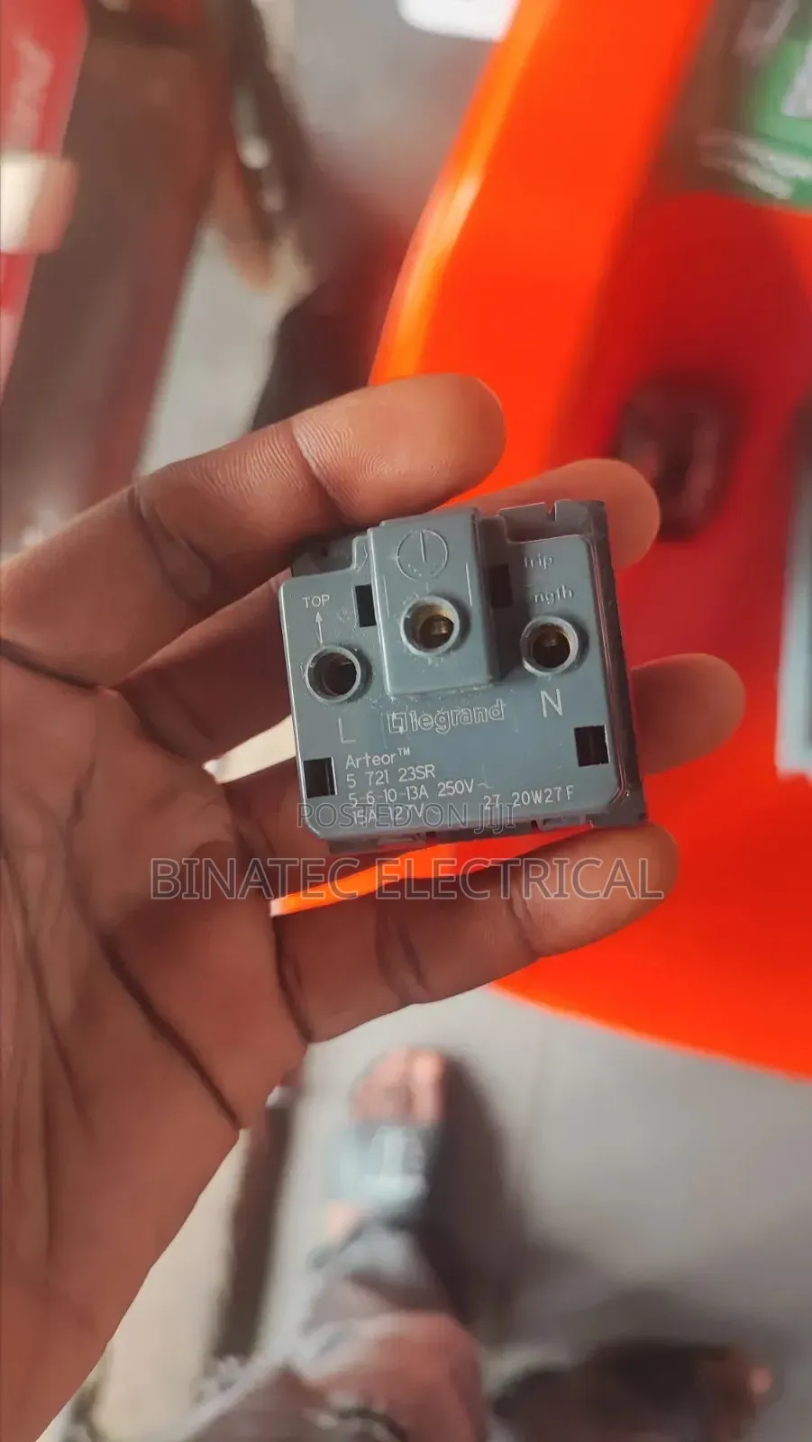 Legrand 13A Single UPS Socket Red | Module Plate & Floor Box