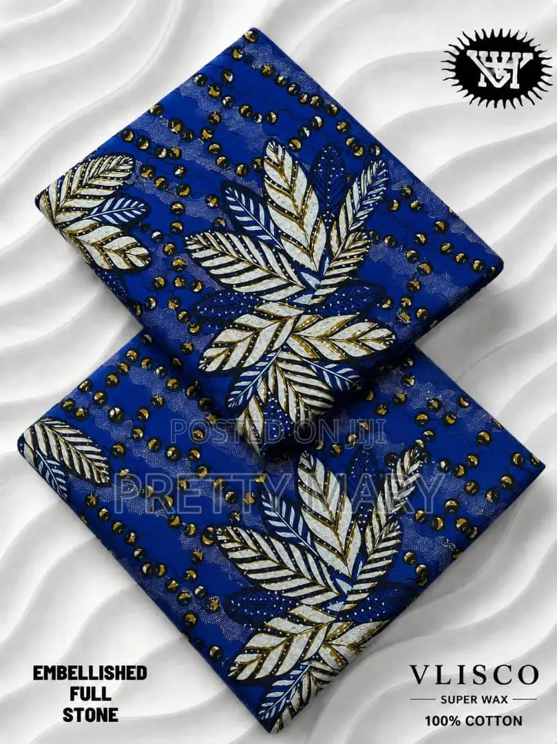 Blue Vlisco Super Wax Ankara Fabric