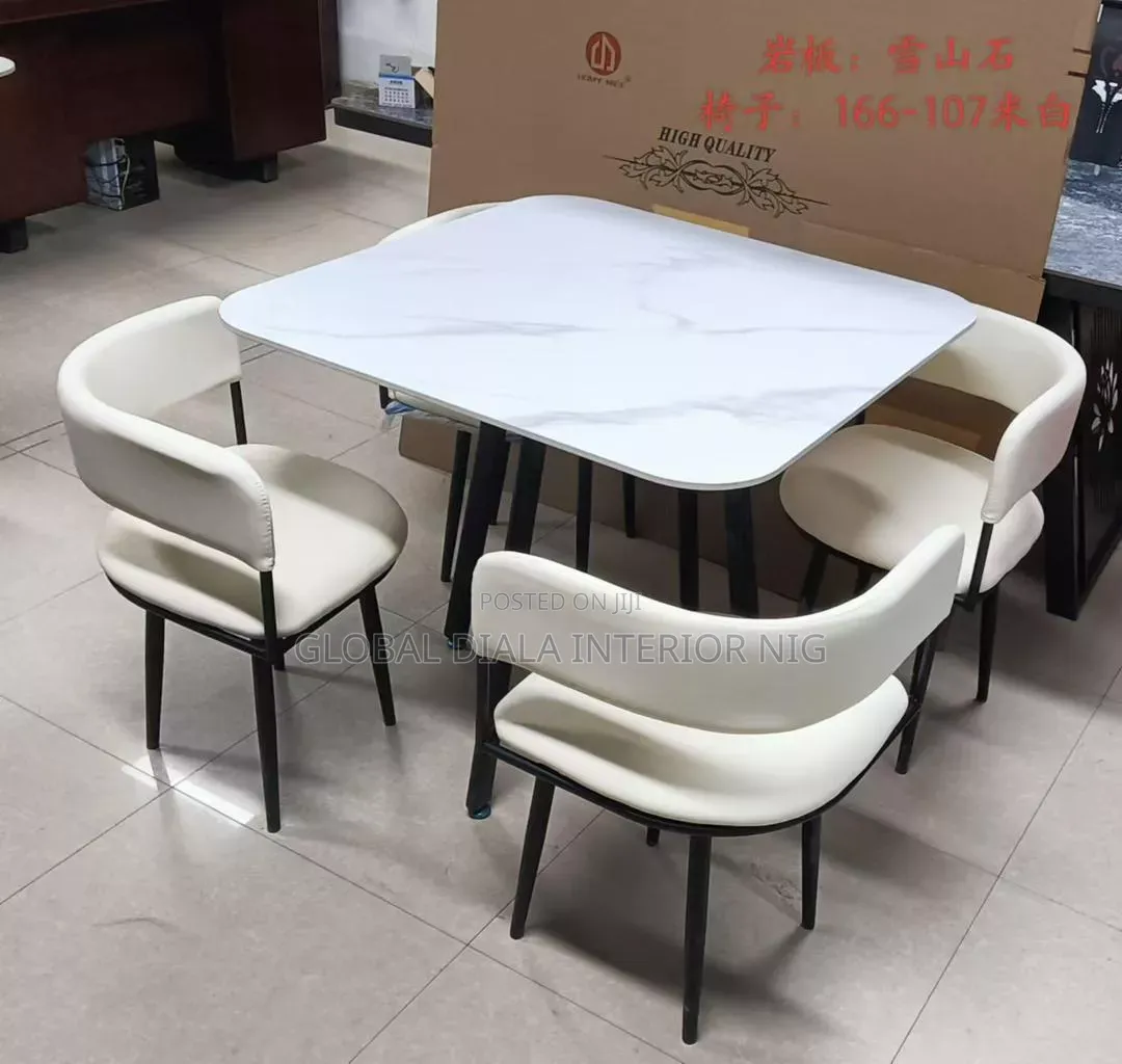 White Dining by 4 Marble Set
