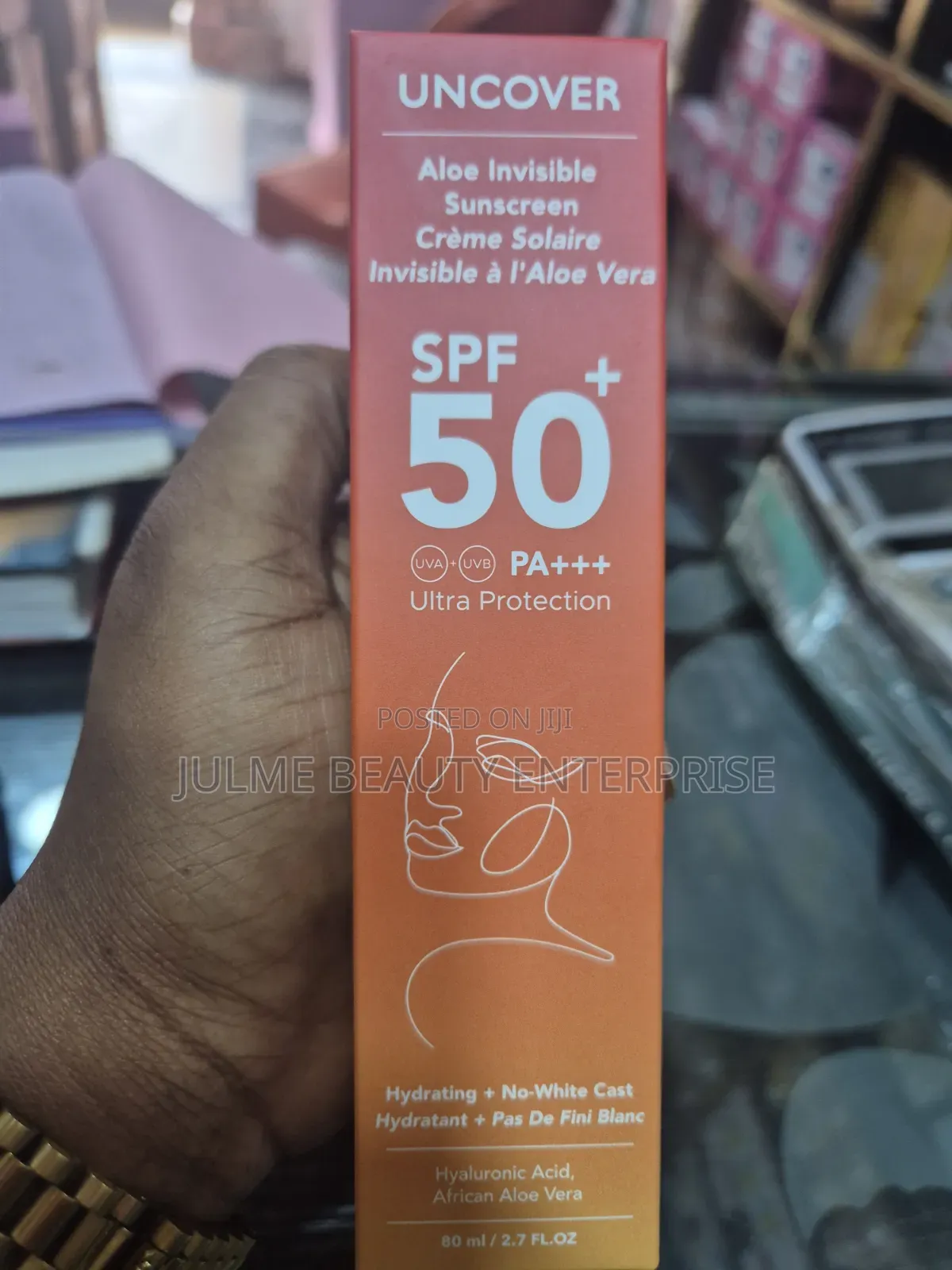 Uncover Spf50 Sunscreen Aloe Invisible