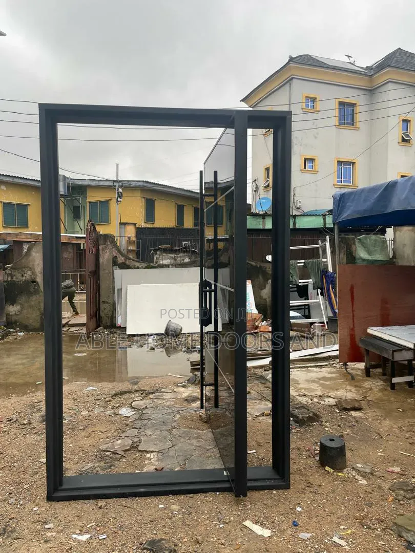 3 Silver Line Design Pivot Door Made in Nigeria
