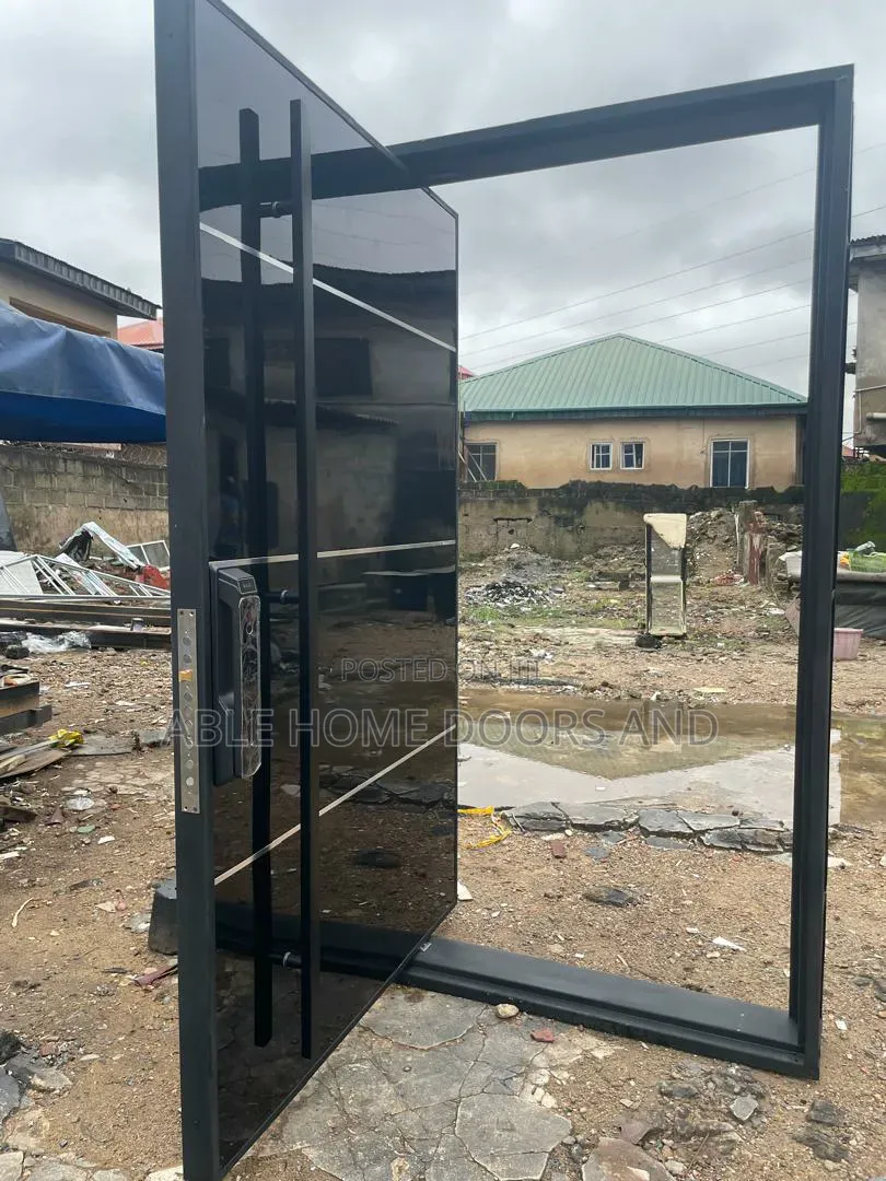 3 Silver Line Design Pivot Door Made in Nigeria