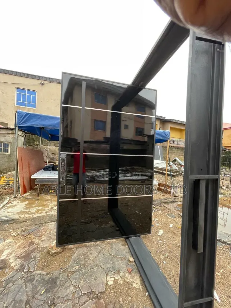 3 Silver Line Design Pivot Door Made in Nigeria