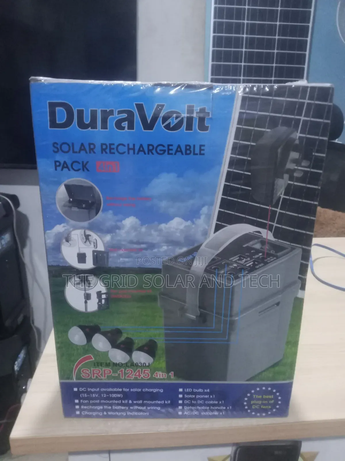 Brand New DuraVolt 4-in-1 Solar Rechargeable Pack (SRP-1245)