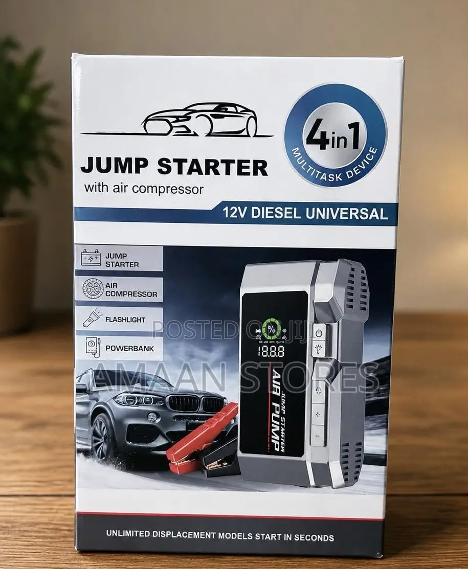 4-in-1 Car Jump Starter With Air Compressor