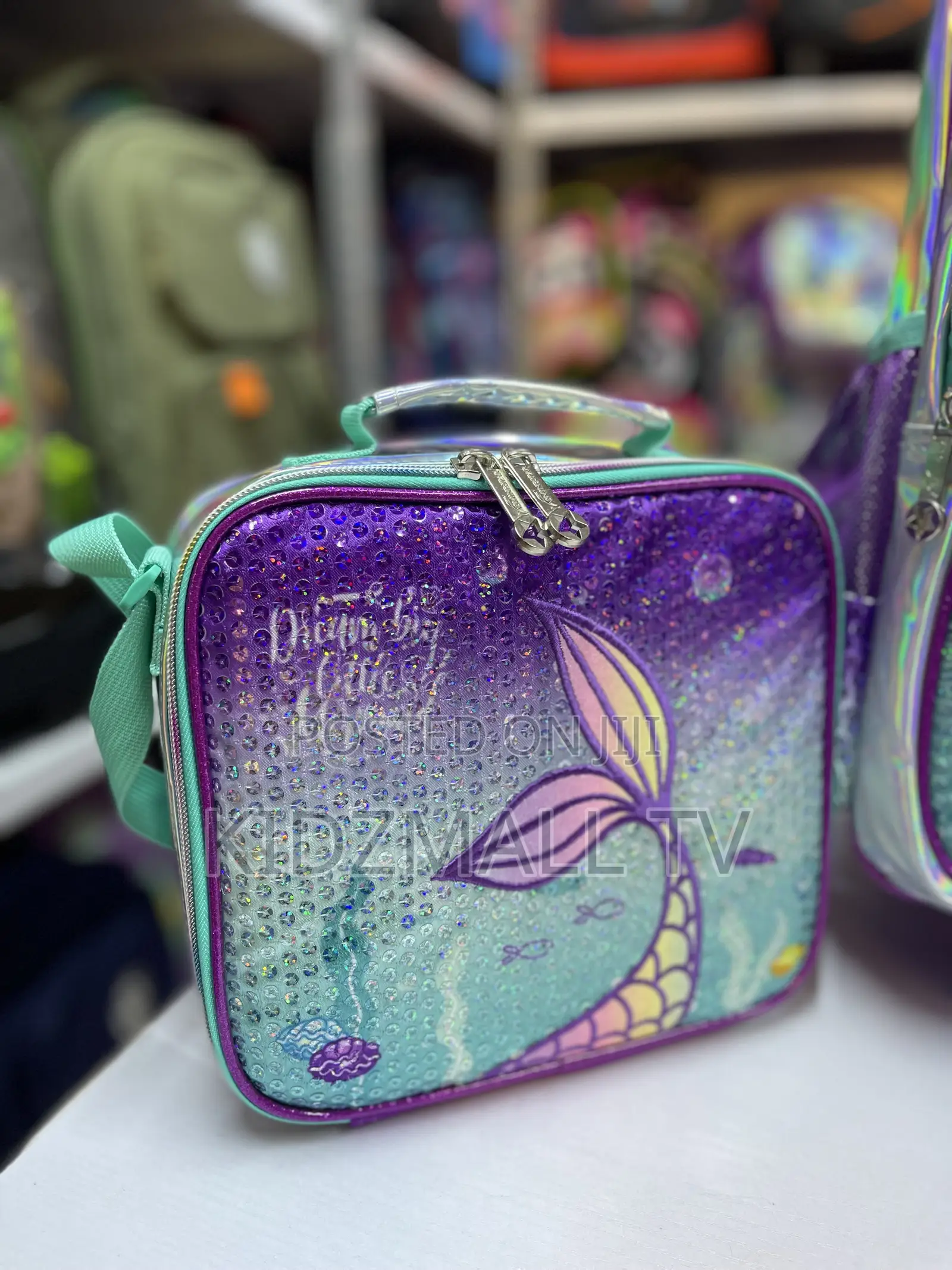 Beautiful 3-Piece Mermaid Trolley School Bag Set