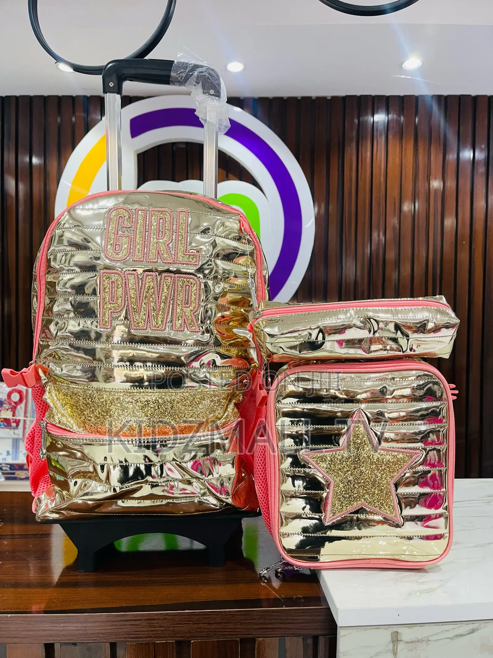 Stylish 3-Piece Trolley School Bag Set