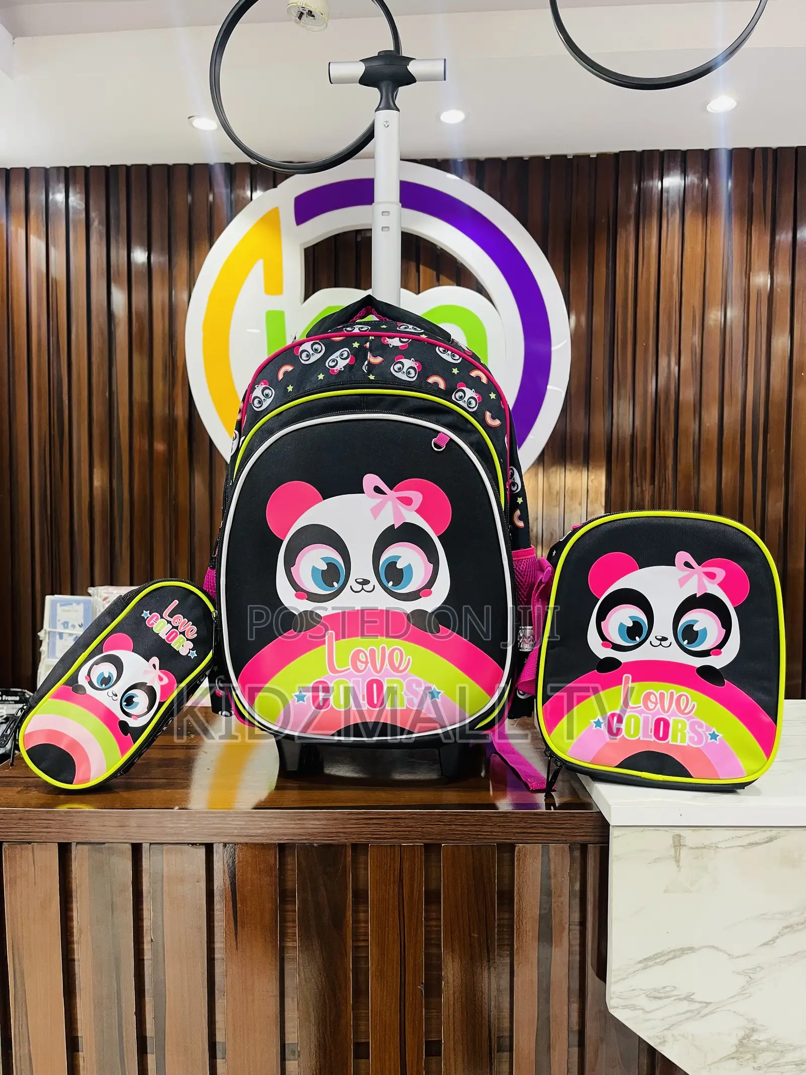 Adorable 3-Piece Panda School Bag Set