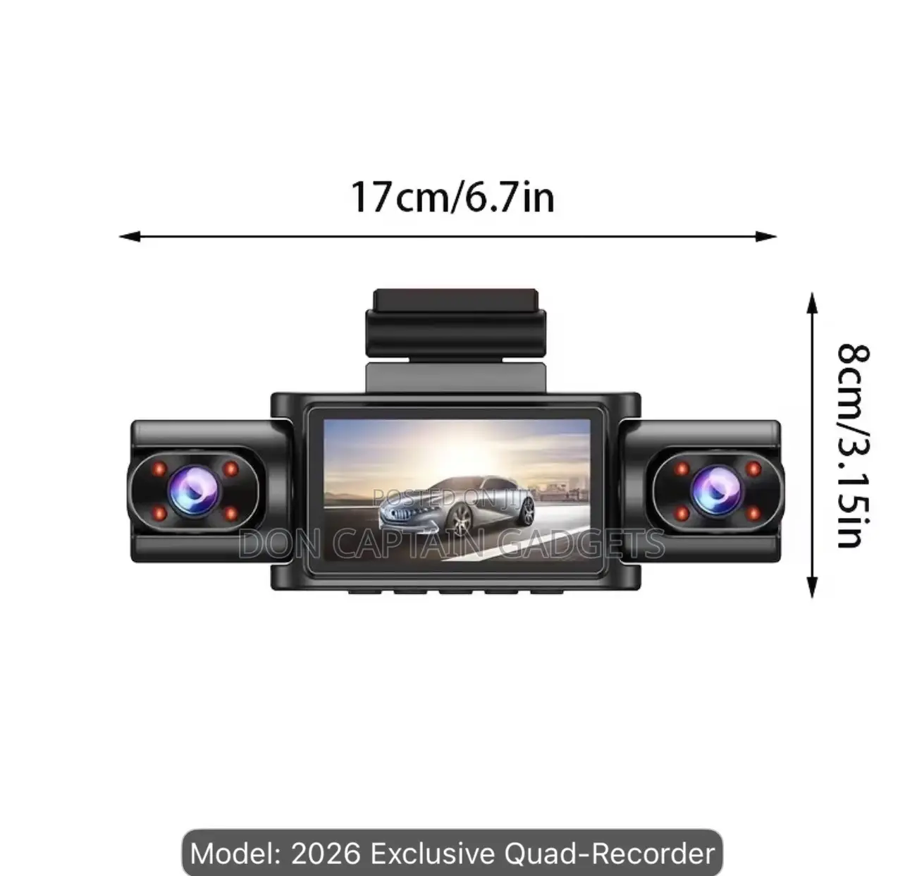 4 Lens WIFI Dash Cam, Front 1080P, Interior 720P, Rear 480P, Reverse