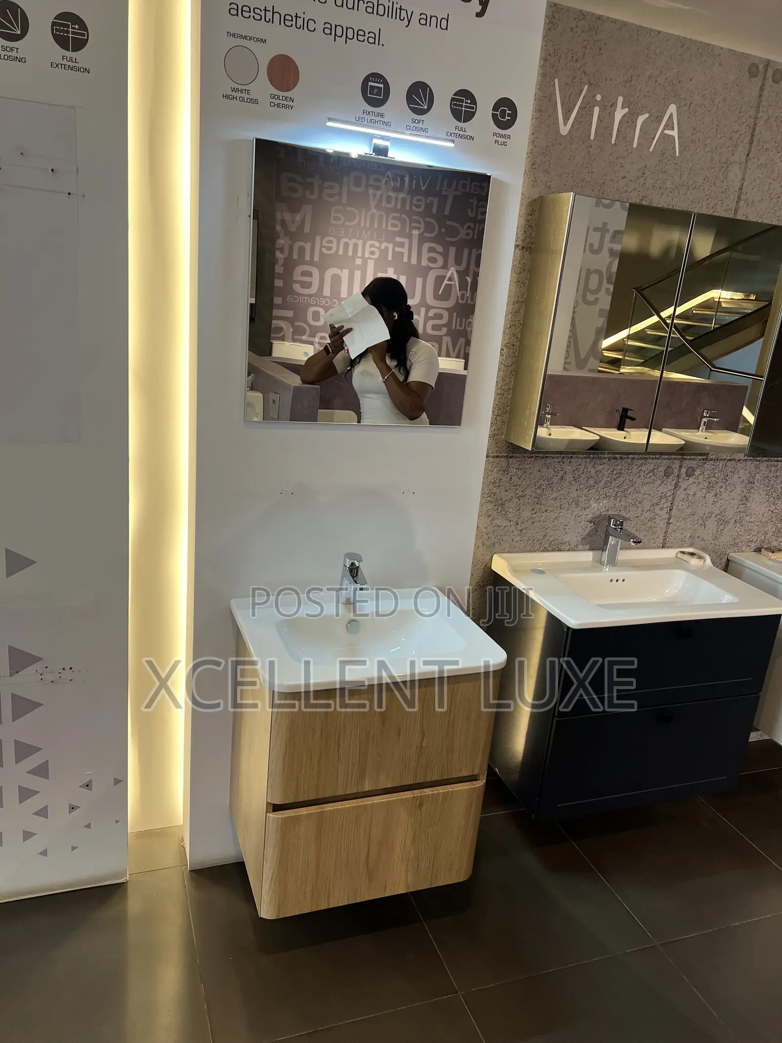 Vitra Vanity Bathroom Cabinet Made With Oak Wood 60cm .