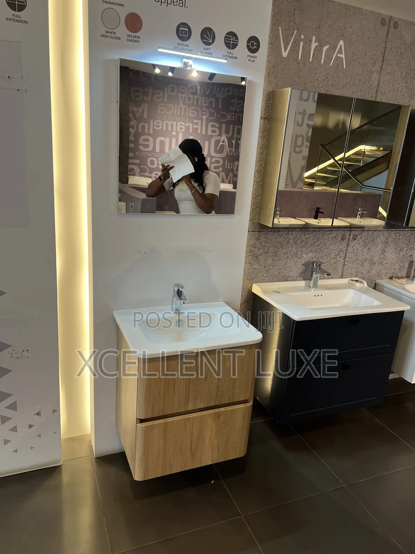 Vitra Vanity Bathroom Cabinet Made With Oak Wood 60cm .