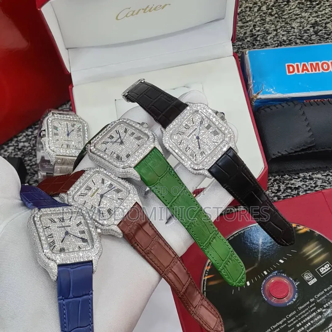 Original Cartier Leather Watch With Ice Available