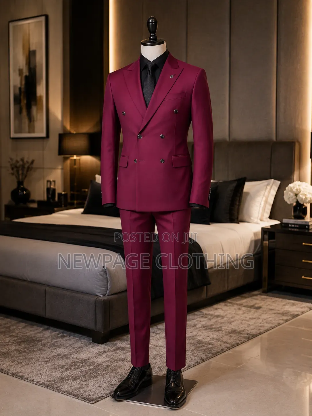 Make a Statement in a Burgundy Double-Breasted Suit