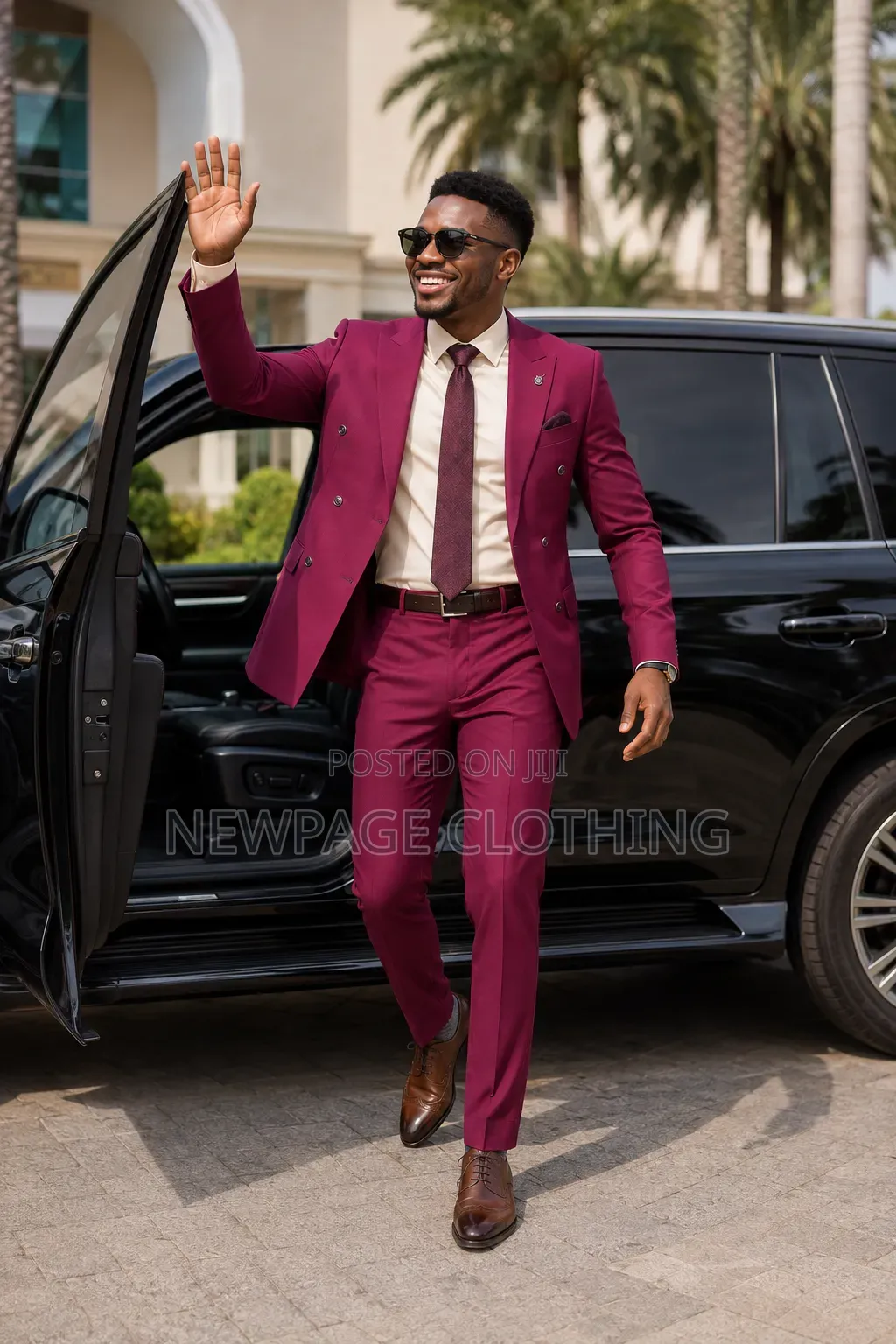 Burgundy Double-Breasted Suit for the Modern Gentleman