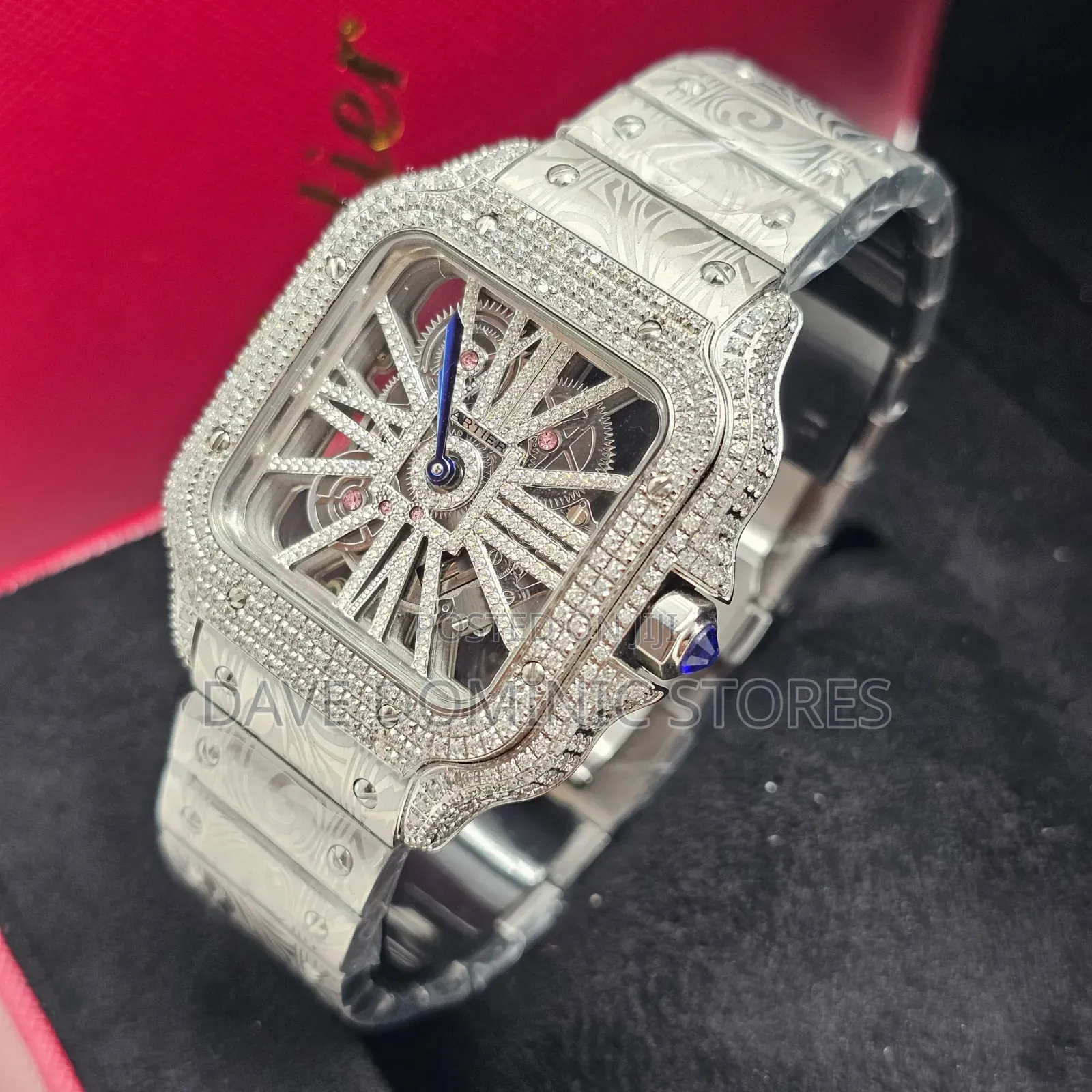 Original Cartier Chain Watch With Ice Skeletons Face