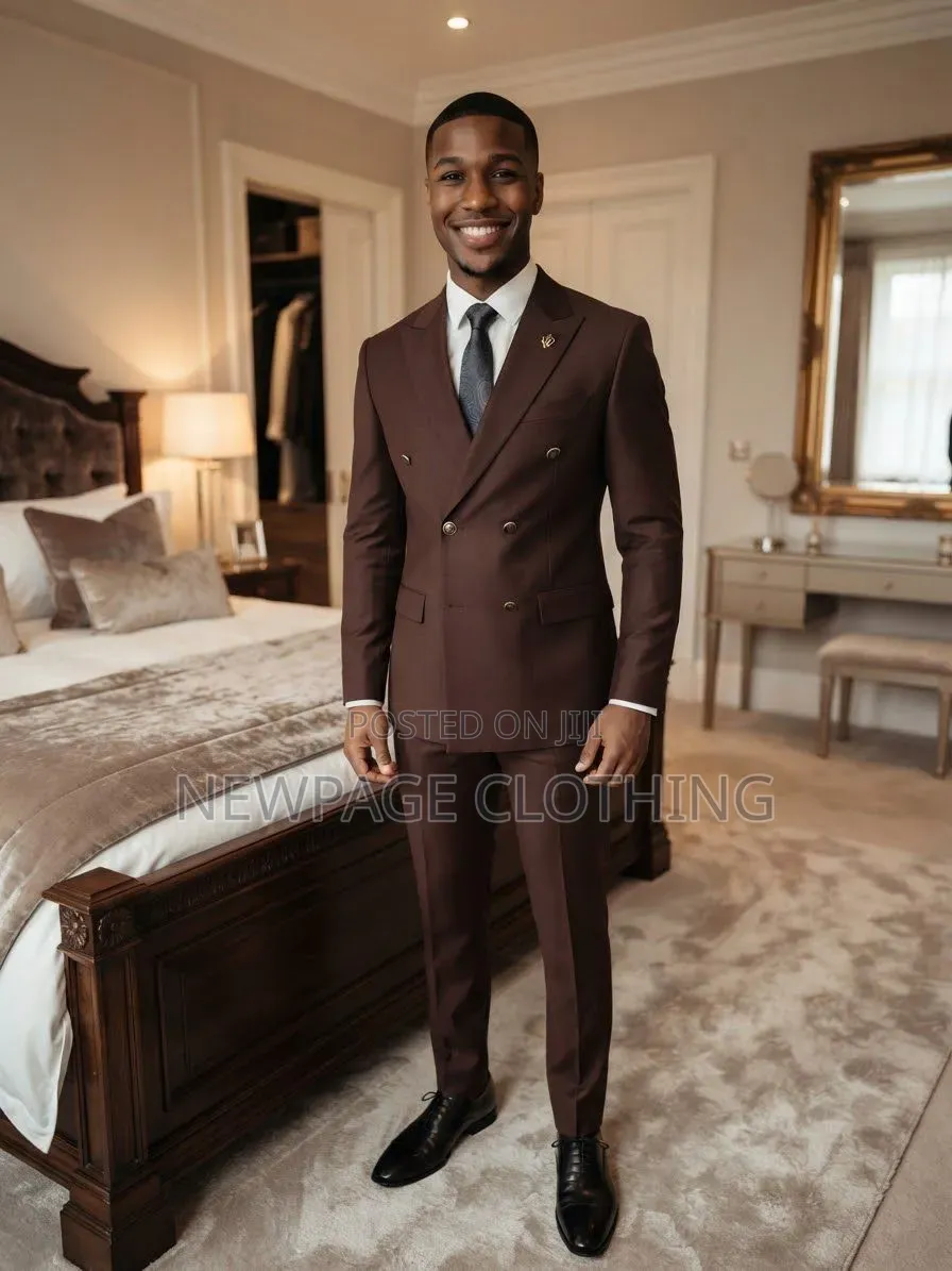Brown Double-Breasted Suit That Gets You Noticed