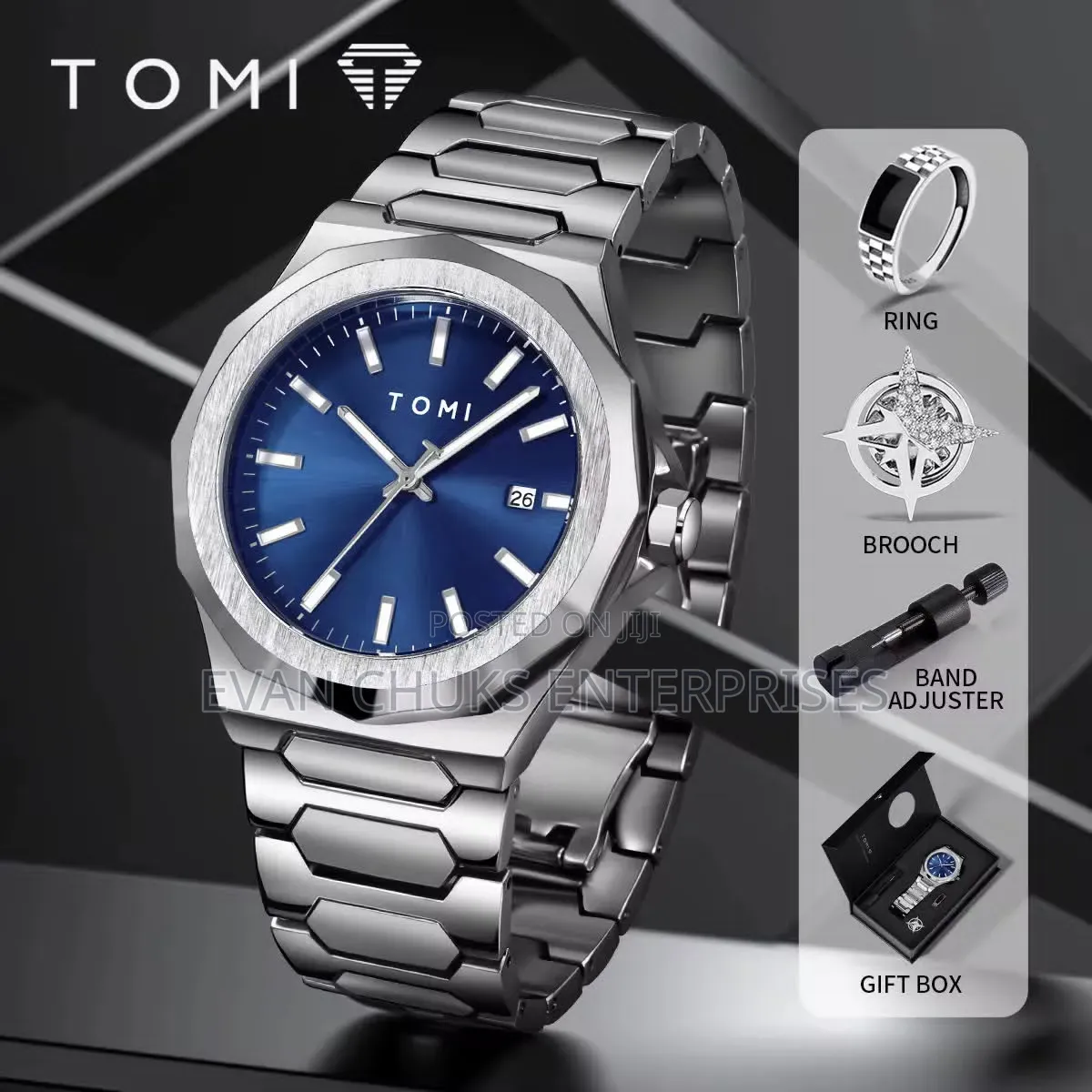Tomi Change Wrist Watch With Ring and Brooch