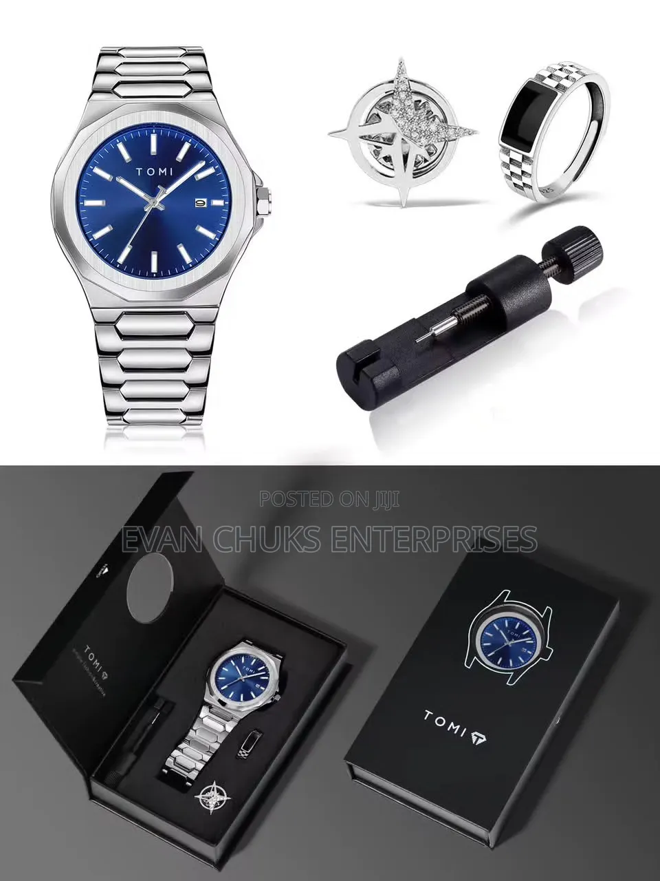 Tomi Change Wrist Watch With Ring and Brooch
