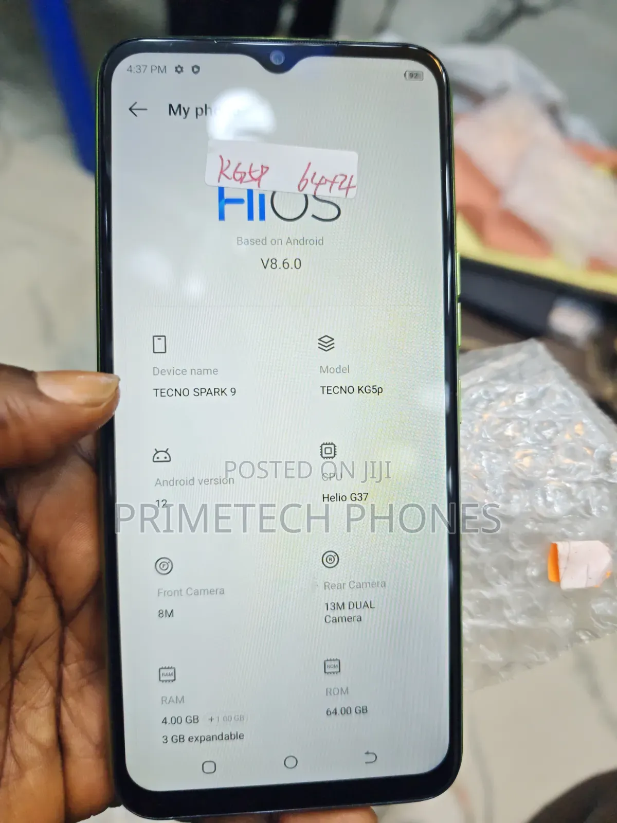Tecno Spark 9 64 GB Yellow