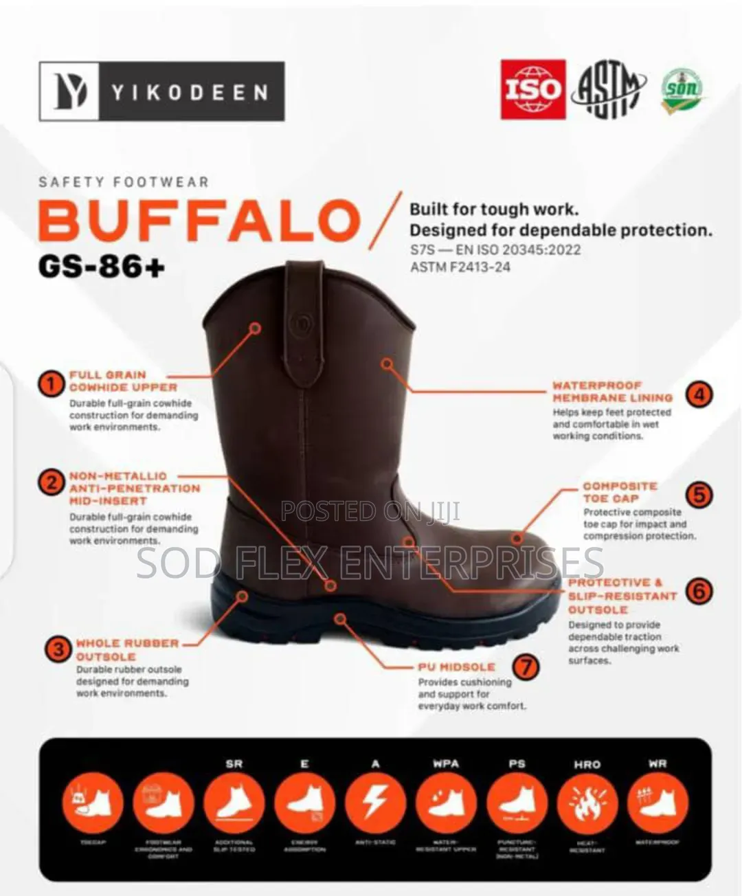 Yikodeen Buffalo🐃 Durable Boot 👢for Oil and Gas