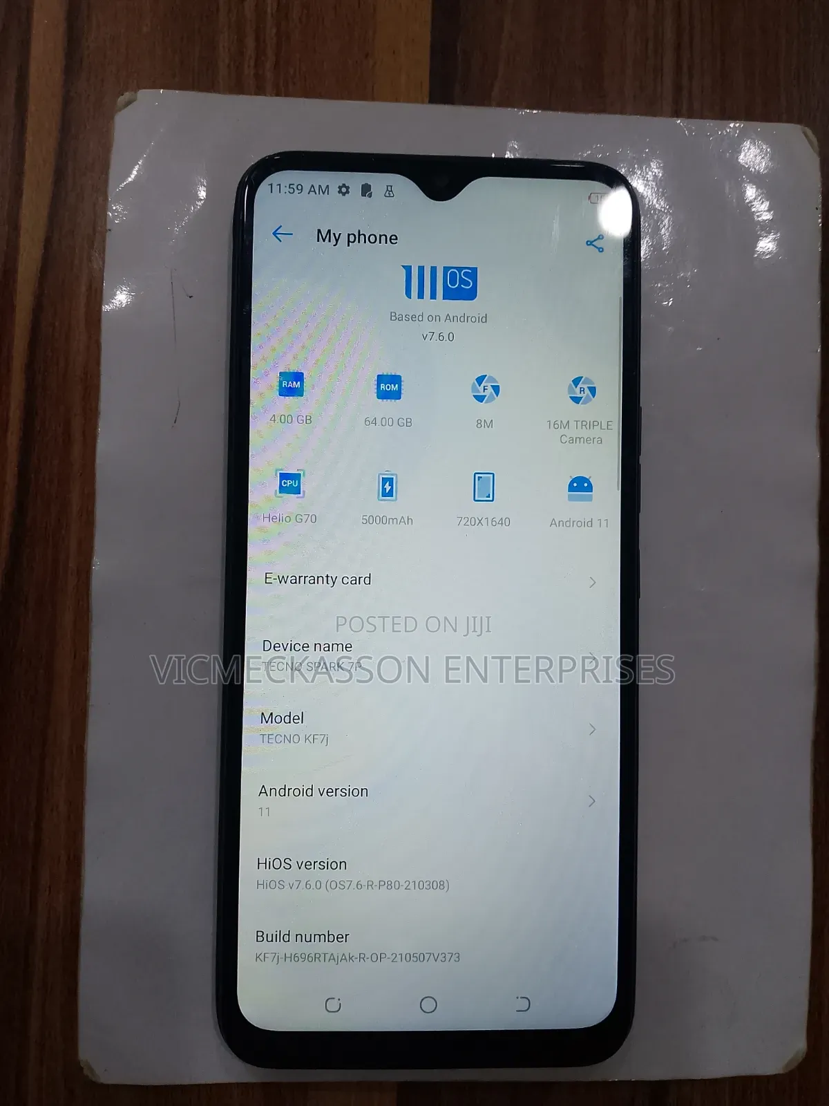 Tecno Spark 7P 64 GB Black