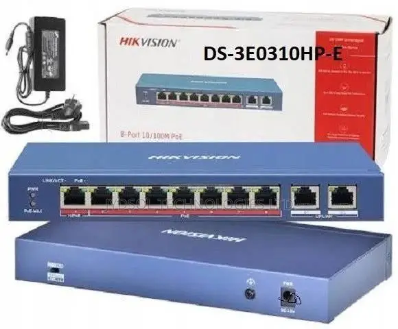 Hikvision 8 Port Fast Ethernet Unmanaged POE Switch DS-3E0310HP-E