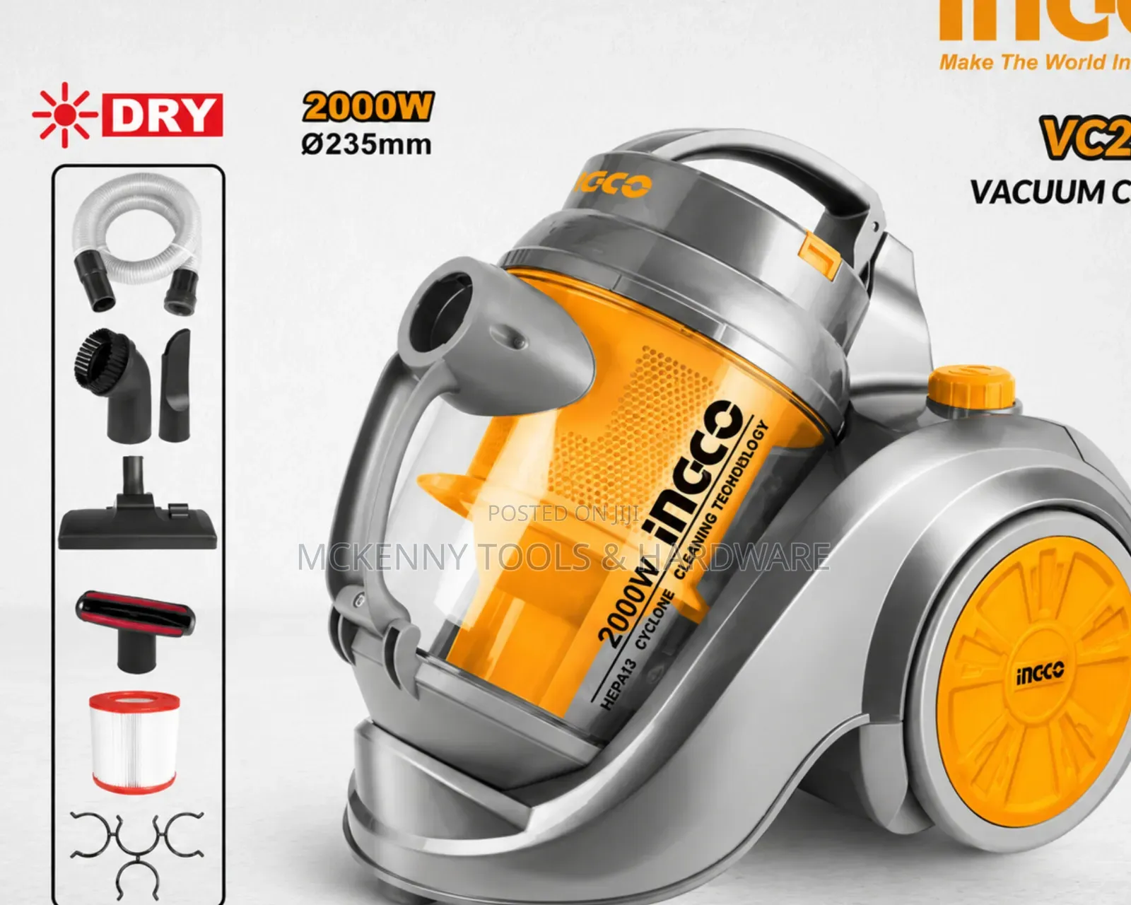 INGCO 2000W Vacuum Cleaner VC20258 – Powerful Dry Vacuum