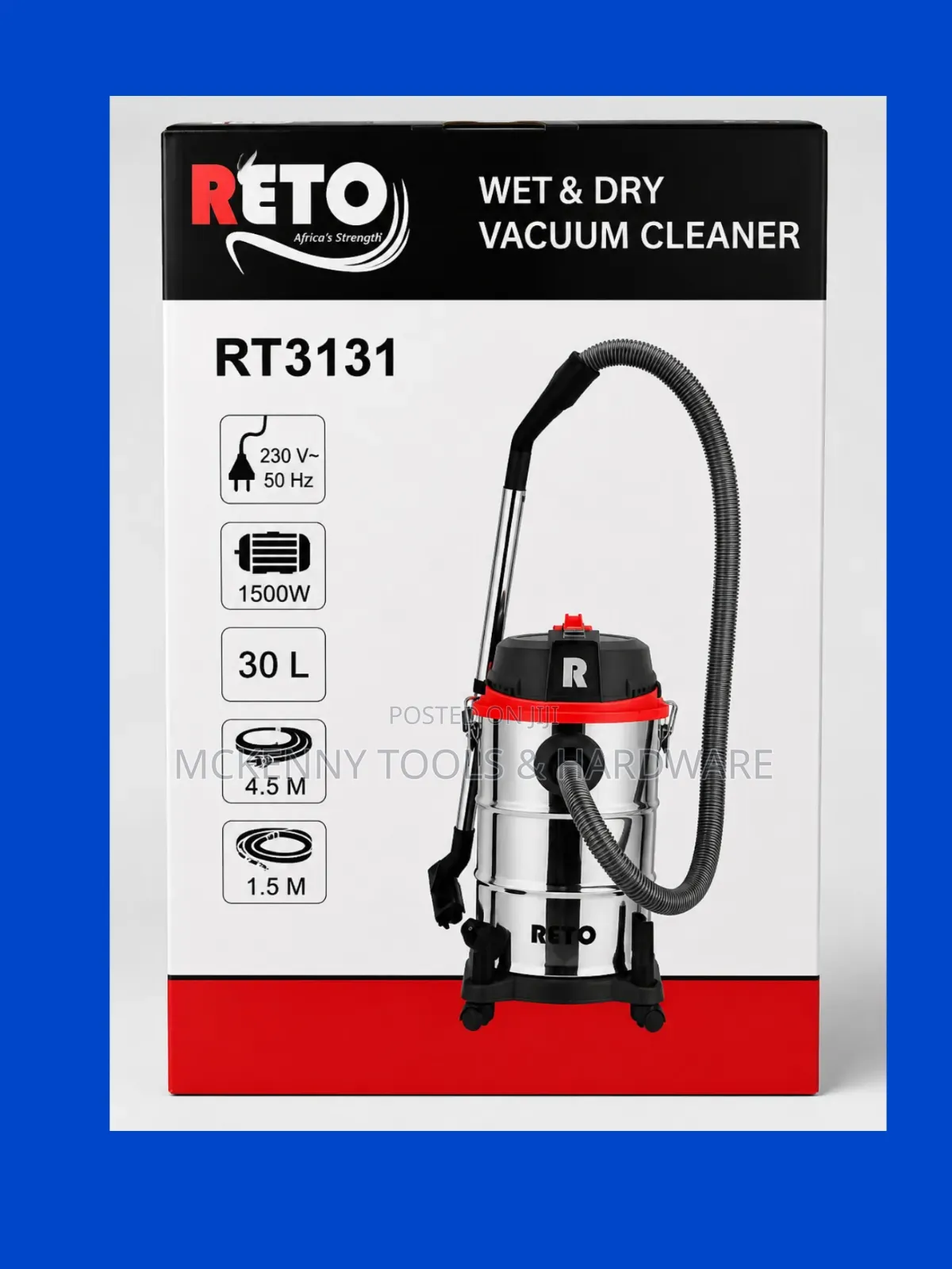 RETO RT3131 1500W 30L Wet & Dry Vacuum