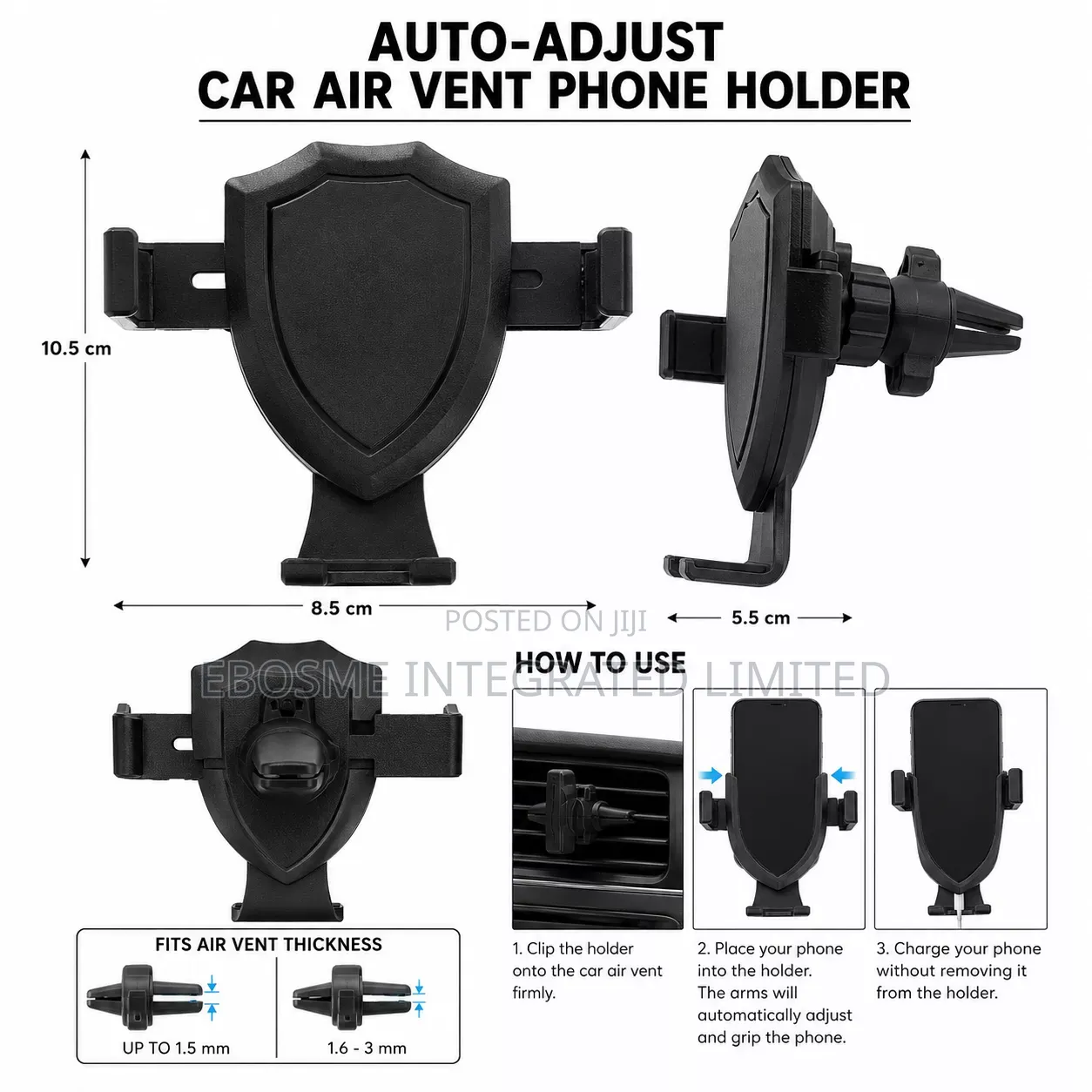 Auto-Adjust Car Air Vent Smartphone Holder –