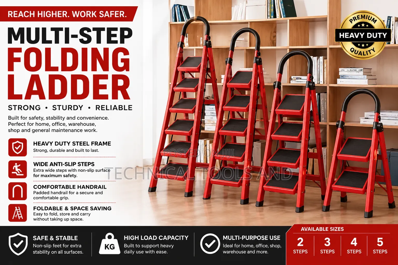 Name: Heavy-Duty Multi-Step Folding Ladder