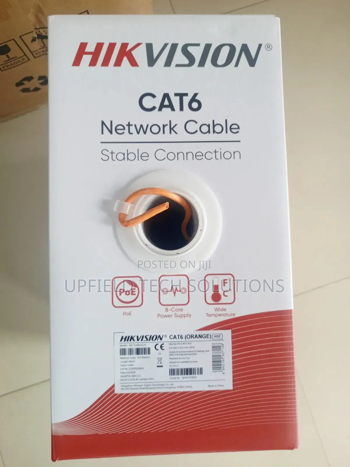 HIK Pure Copper UTP CAT6 Cable (Orange)