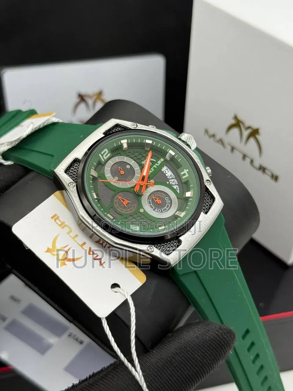 Matturi Chronograph Rubber Strap Watches for Men