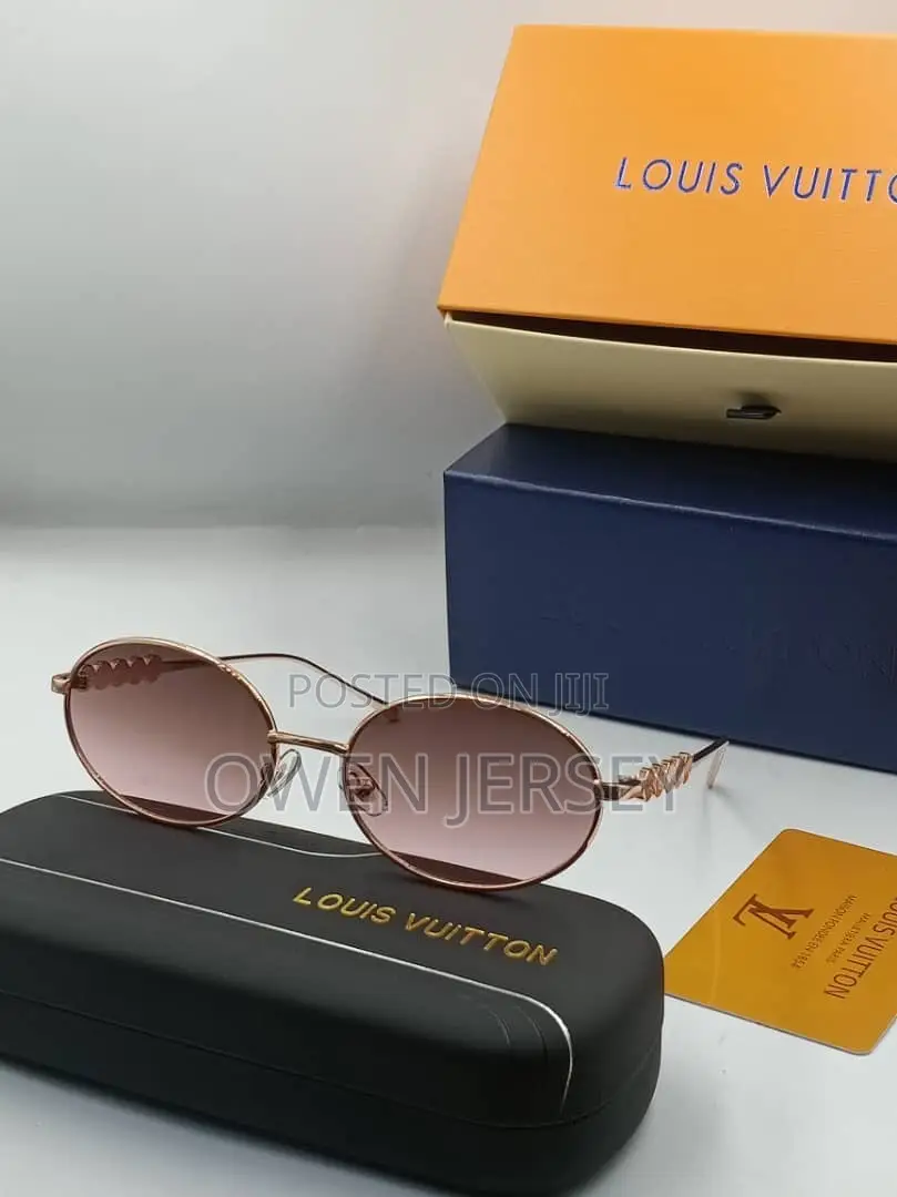 Louis Vuitton Vintage-Style Oval Sunglasses – Gunmetal Frame.