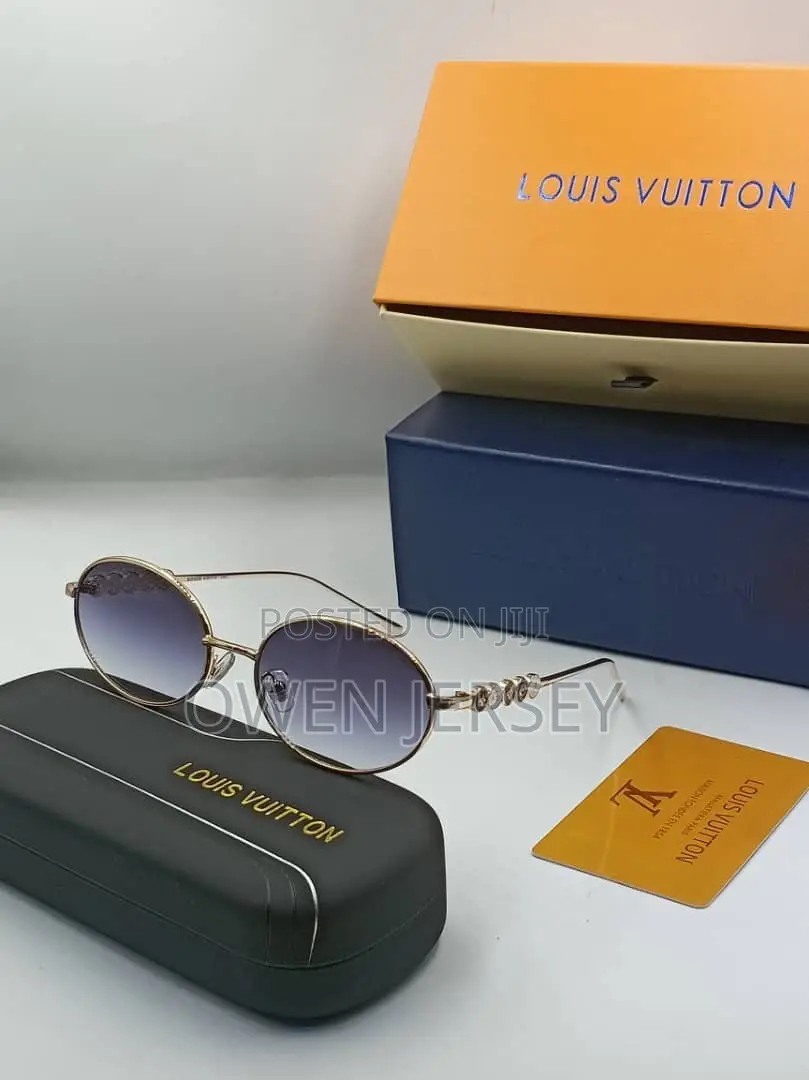 Louis Vuitton Vintage-Style Oval Sunglasses – Gunmetal Frame.
