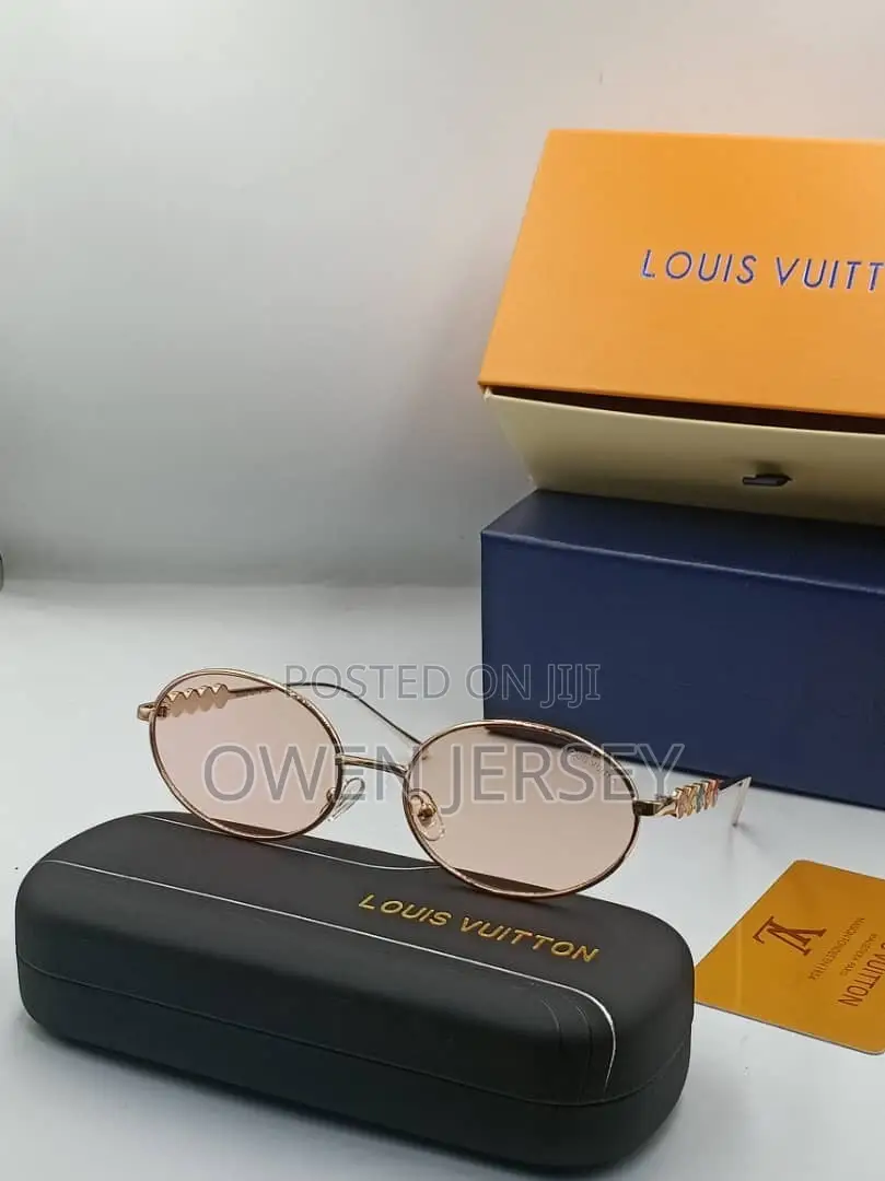 Louis Vuitton Vintage-Style Oval Sunglasses – Gunmetal Frame.