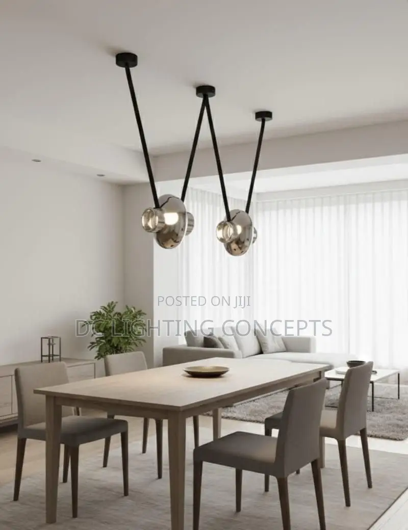 Double Black Matte Finish Led Glass Pendant Chandelier.