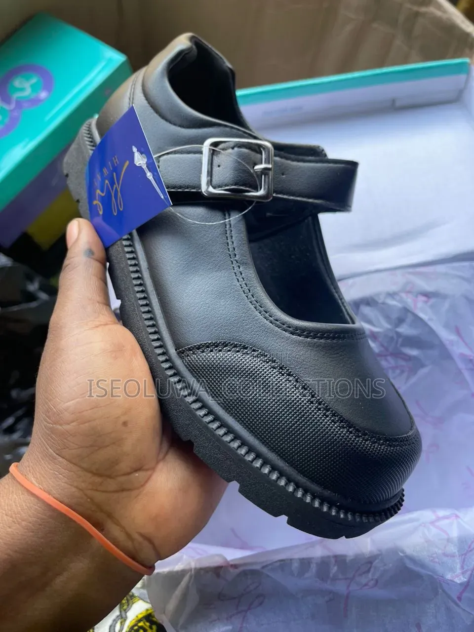 High Quality Black Mary Jane Buckle Shoes With Chunky Lug Sole