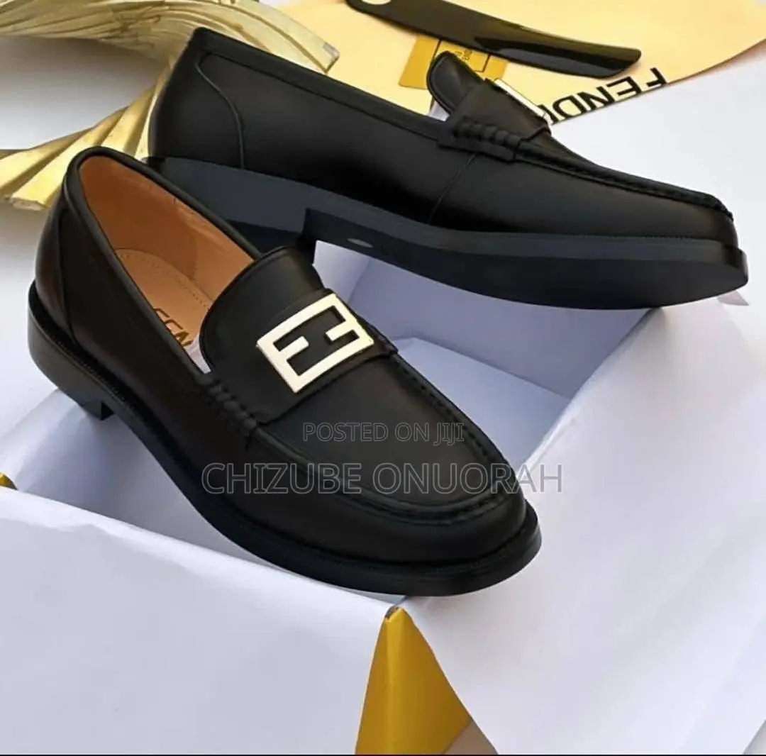 Men’s Leather Loafers With Gold Buckle | Brown | Black