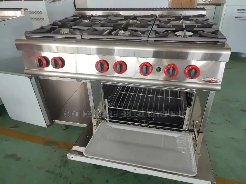 Industrial 6burners Gas Cooker With Oven Is Available for Sales ✅