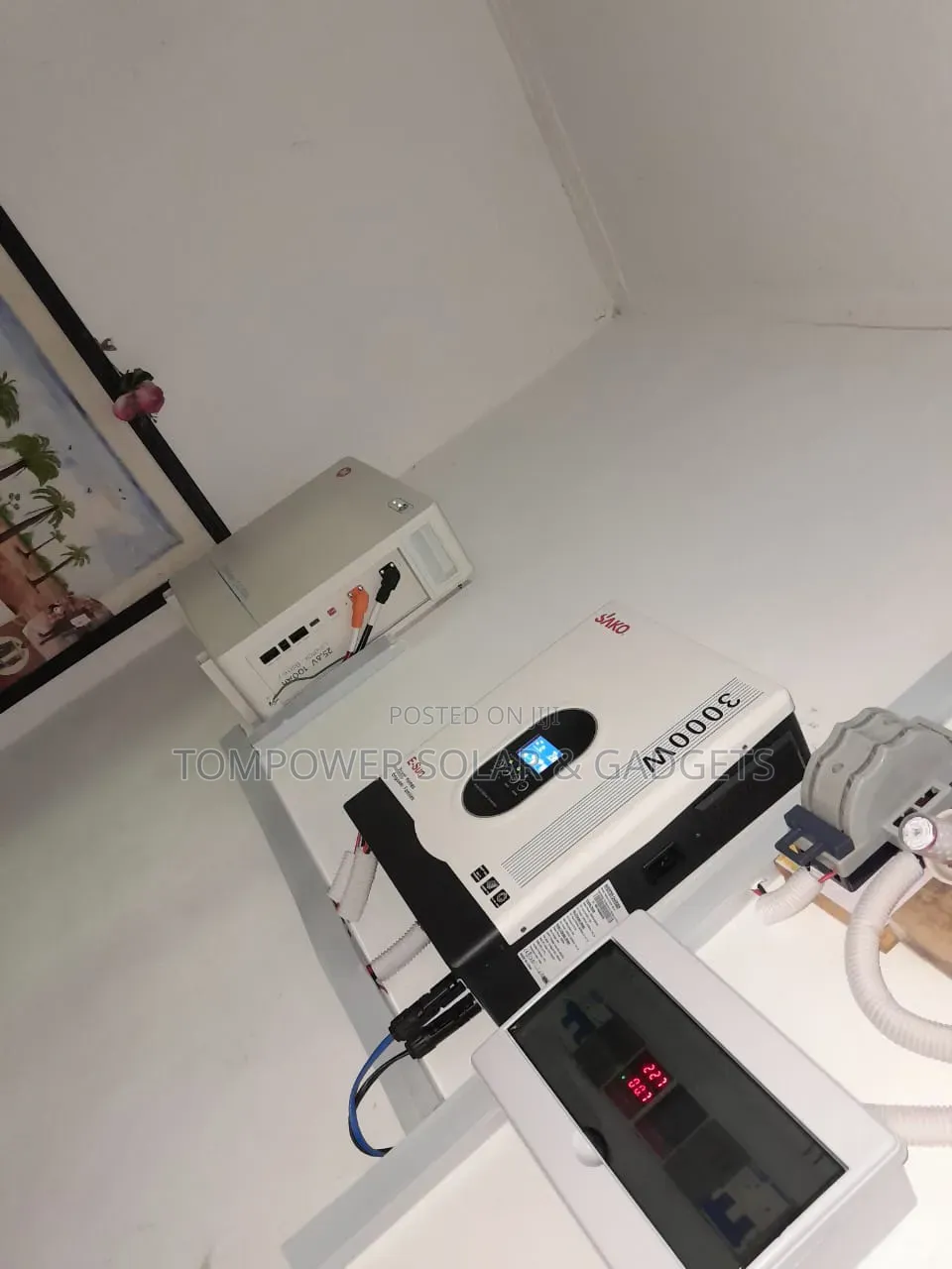 Installation of 3kva Inverter/Lithium Battery/4 Big Solar Panels