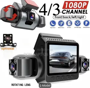 4-Lens Dash Camera 1080P Front & Rear Recording, Vehicle DVR System