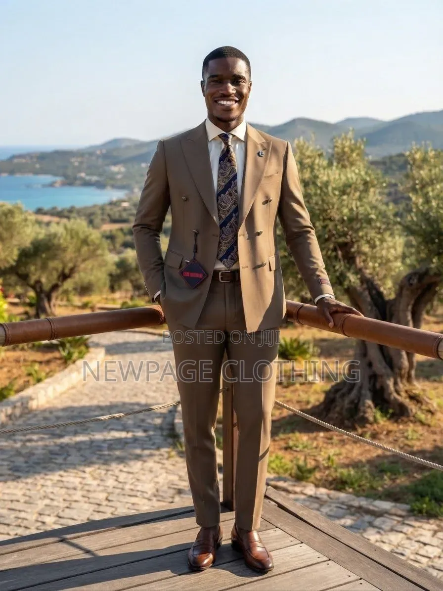 Not Your Regular Beige Double-Breasted Suit