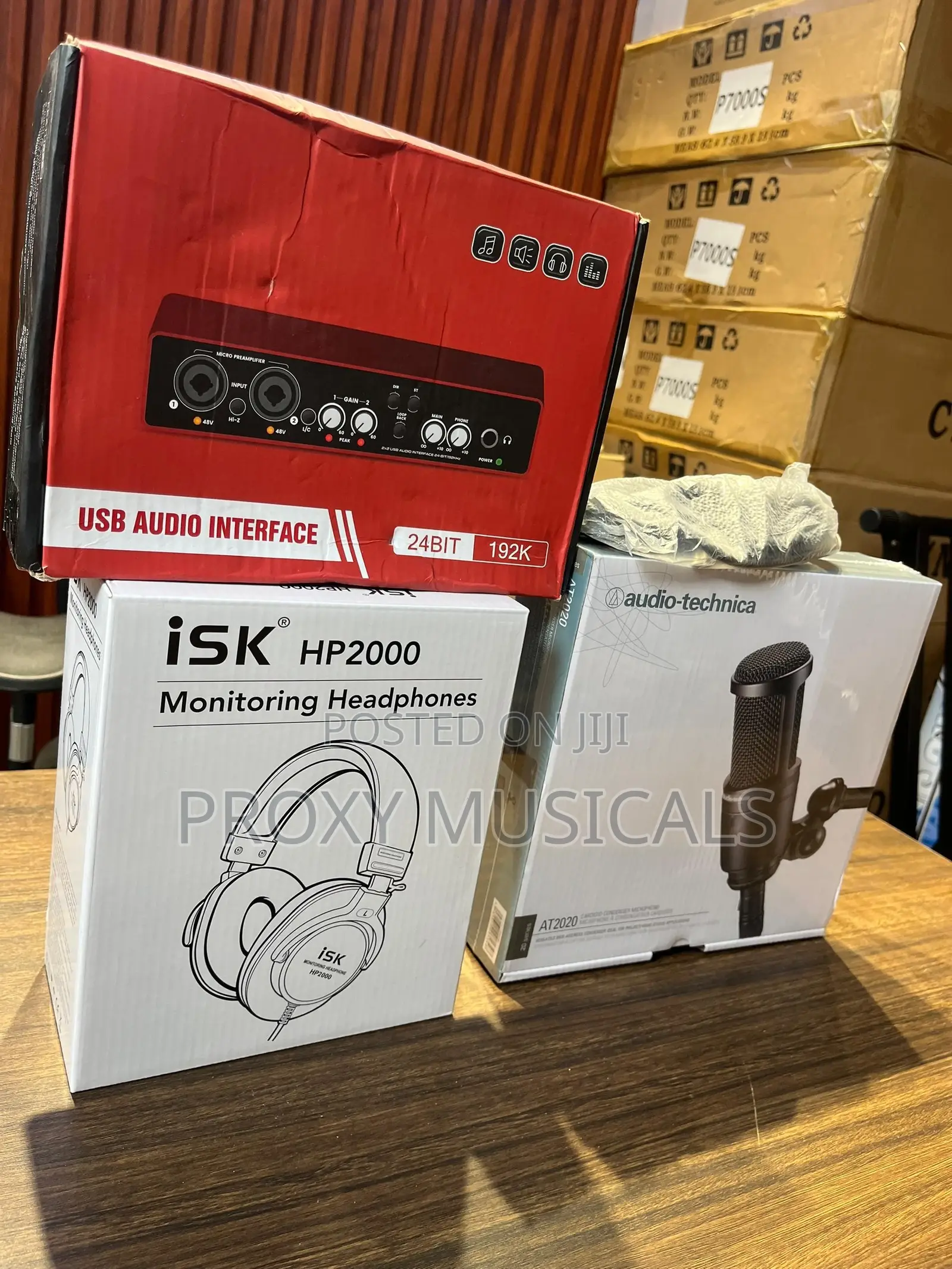iSK Headphone, AT2020 Mic, USB Audio Interface & Cable