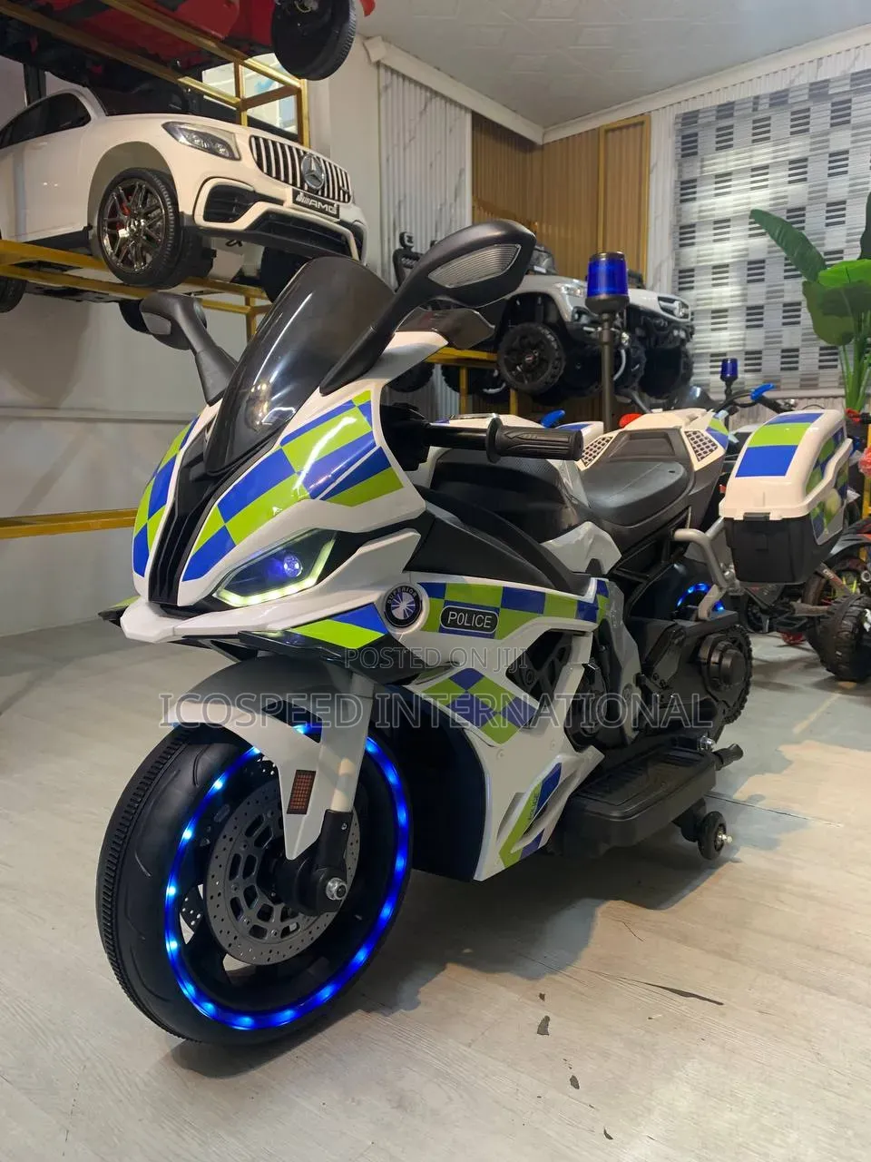 Police Electric Powerbike for Kids Age 4-15 With Bluetooth and Charger