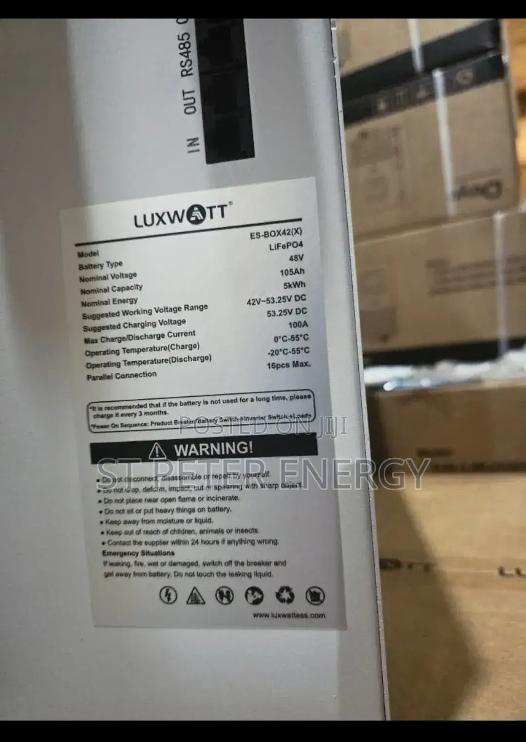 🔋 5kwh, 48v Luxwatt Lifepo4 Lithium Battery – Reliable Energy Storage