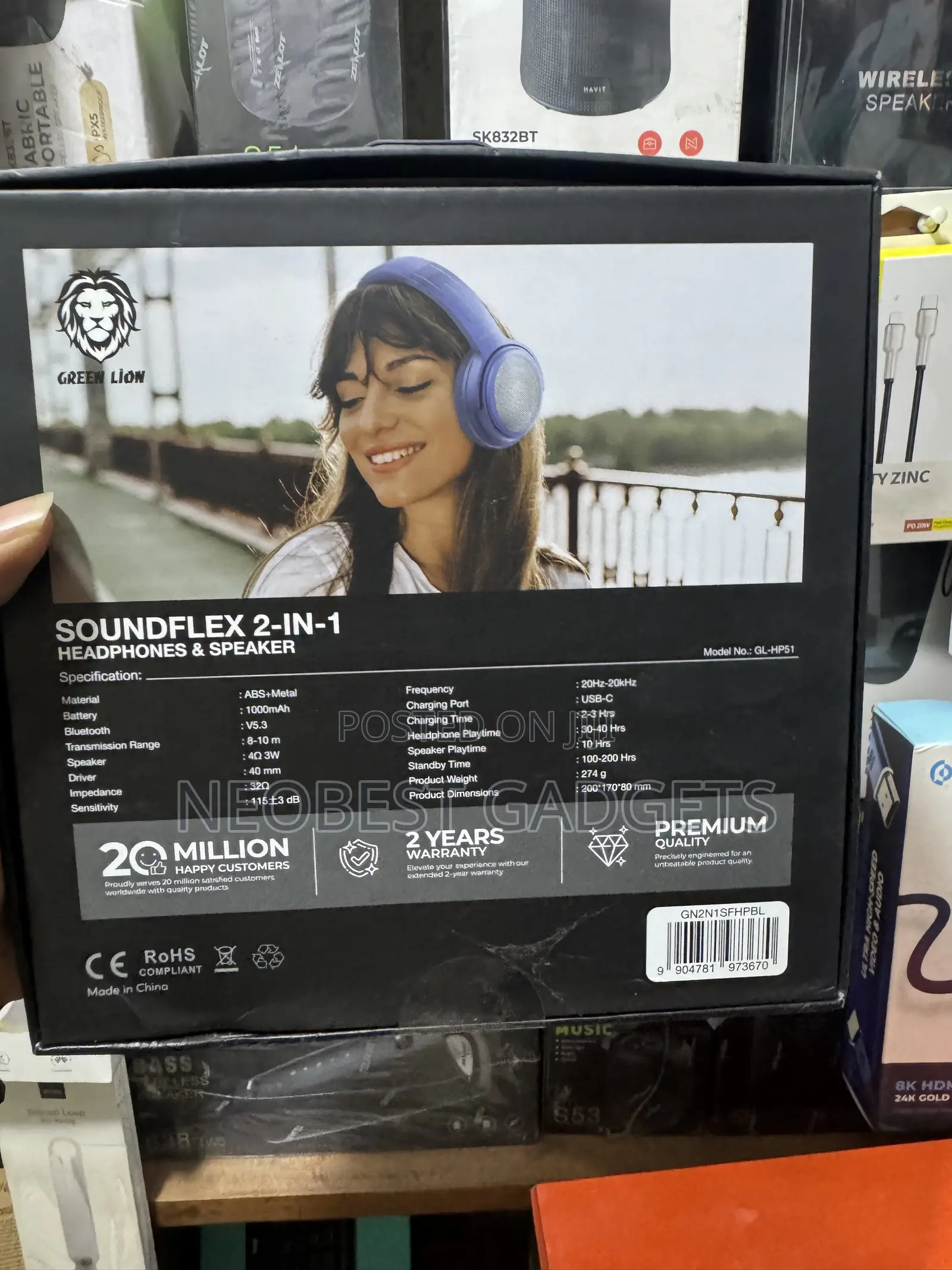 Brand New Greenlion Soundflex 2-in-1 Headphones & Speaker