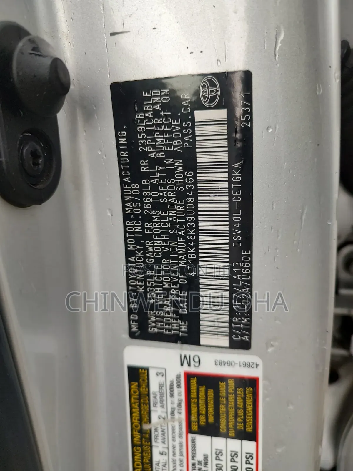Toyota Camry 2008 Silver